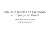 Alguns Aspectos da Educação e Emprego no Brasil André Portela Souza IPE/FEA/USP.
