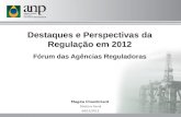 Magda Chambriard Diretora Geral 06/12/2012 Destaques e Perspectivas da Regulação em 2012 Fórum das Agências Reguladoras.