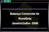 Balança Comercial de Rondônia Janeiro/Julho- 2008.