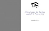Estruturas de Dados Aula 14: Recursão 04/06/2014.