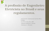 A profissão de Engenheiro Eletricista no Brasil e seus regulamentos. PROFESSOR: Acimarney Correia Silva Freitas ALUNOS: Ivan da S. Bié Marcus Vinicius.