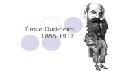 Émile Durkheim 1858-1917. Objeto de estudo: O Fato Social “é um fato social toda maneira de agir, fixa ou não, capaz de exercer sobre o indivíduo uma.