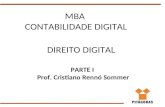 MBA CONTABILIDADE DIGITAL DIREITO DIGITAL PARTE I Prof. Cristiano Rennó Sommer.