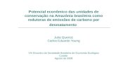 Potencial econômico das unidades de conservação na Amazônia brasileira como redutoras de emissões de carbono por desmatamento Julia Queiroz Carlos Eduardo.