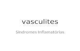 Vasculites Síndromes Inflamatórias. Arterites : afecções que causam processo inflamatório em parede arterial Vasculites : processos que acometem pequenas.
