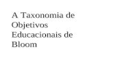 A Taxonomia de Objetivos Educacionais de Bloom Aprendizagem é um fenômeno plural e interativo.