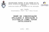 UNIVERSIDADE FEDERAL DO RIO GRANDE DO SUL CENTRO INTERDISCIPLINAR DE NOVAS TECNOLOGIAS NA EDUCAÇÃO ESPECIALIZAÇÃO EM INFORMÁTICA NA EDUCAÇÃO ROBÔ DE CONVERSAÇÃO.