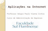 Aplicações na Internet Professor Sérgio Paulo Vianna Cintra Curso de Administração de Empresas.