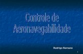 1 Rodrigo Romano. 2 Controle de Aeronavegabilidade – Roteiro ROTEIRO Definição de Aeronavegabilidade Definição de Aeronavegabilidade Noções de Regulamentação.