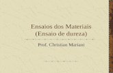 Ensaios dos Materiais (Ensaio de dureza) Prof. Christian Mariani.