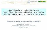 Ampliando a cobertura da verificação metrológica por meio das informações do CNES e da RAIS GRUPO DE TRABALHO DE INDICADORES DA RBMLQ-I Alexandre Soratto.