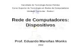 Rede de Computadores: Dispositivos Prof. Eduardo Maroñas Monks 2012 U Disciplina de Redes de Computadores Universidade Católica de Pelo Faculdade de Tecnologia.