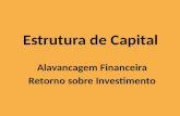 Estrutura de Capital Alavancagem Financeira Retorno sobre Investimento.