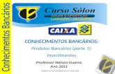 Www.CursoSolon.com.br Professor Nelson Guerra Ano 2013 CONHECIMENTOS BANCÁRIOS: Produtos Bancários (parte 1): Investimentos Londrina(PR) – Maringá(PR)