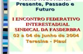 Malha Rodoviária: Presente, Passado e Futuro I ENCONTRO FEDERATIVO INTERESTADUAL SINDICAL DA FASDERBRA 02 a 04 de Junho de 2004 Teresina - Piauí I ENCONTRO.