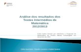 Célia Guerreiro, Cláudia Loureiro e Isabel Soares Análise dos resultados dos Testes Intermédios de Matemática 2012/2013 Estes testes tiveram por referência.