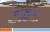 GLOMERULONEFRITE DIFUSA AGUDA (GNDA) Apresentação: Rebeca Alevato Donadon Universidade Católica de Brasília Internato em Pediatria .