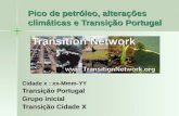 Cidade x : xx-Mmm-YY Transição Portugal Grupo inicial Transição Cidade X Pico de petróleo, alterações climáticas e Transição Portugal.
