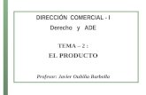 DIRECCIÓN COMERCIAL - I Derecho y ADE TEMA – 2 : EL PRODUCTO Profesor: Javier Oubiña Barbolla.