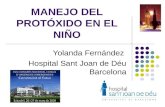 MANEJO DEL PROTÓXIDO EN EL NIÑO Yolanda Fernández Hospital Sant Joan de Déu Barcelona.