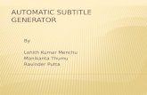 Automatic Subtitle Generator