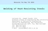 Welding of Heat-resisting steel