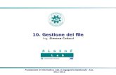 Fondamenti di Informatica CDL in Ingegneria Gestionale - A.A. 2011-2012 10. Gestione dei file Ing. Simona Colucci.