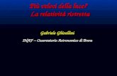Gabriele Ghisellini INAF – Osservatorio Astronomico di Brera Più veloci della luce? La relatività ristretta La relatività ristretta.