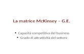 La matrice McKinsey – G.E. Capacità competitiva del business Grado di attrattività del settore.