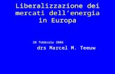 Liberalizzazione dei mercati dellenergia in Europa 28 febbraio 2006 drs Marcel M. Teeuw.
