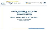 Scuola secondaria di I grado Giuseppe Mazzini Minervino Murge Lettura dei dati INVALSI SNV 2010-2011 A cura della Tutor di Istituto PQM Prof.ssa Caterina.