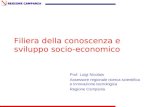 Filiera della conoscenza e sviluppo socio-economico Prof. Luigi Nicolais Assessore regionale ricerca scientifica e innovazione tecnologica Regione Campania.