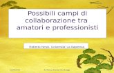 25/04/2010R. Nesci, Scuola UAI Asiago1 Possibili campi di collaborazione tra amatori e professionisti Roberto Nesci, Universita La Sapienza.