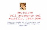 Revisione dellandamento del morbillo, 2003-2004 Piano Nazionale di eliminazione del morbillo e della rosolia congenita 2003-2007.