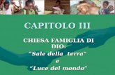 CAPITOLO III CHIESA FAMIGLIA DI DIO: Sale della terra e Luce del mondo.