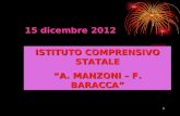 1 ISTITUTO COMPRENSIVO STATALE A. MANZONI – F. BARACCA 15 dicembre 2012.