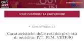 COME COSTRUIRE LA PARTNERSHIP Unità formativa 3.3 Caratteristiche delle reti dei progetti di mobilità: IVT, PLM, VETPRO.