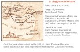1° viaggio missionario Anni: circa il 40-45 d.C. Luogo di partenza: Antiochia di Siria Compagni di viaggio (fatto sia via mare che via terra): Barnaba.