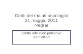 Diritti dei malati oncologici 21 maggio 2011 Negrar Diritto alle cure palliative domiciliari.