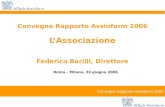 Convegno Rapporto Assinform 2006 Convegno Rapporto Assinform 2006 LAssociazione Federico Barilli, Direttore Roma – Milano, 20 giugno 2006 Convegno Rapporto.
