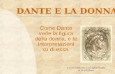 DANTE E LA DONNA Come Dante vede la figura della donna, e le interpretazioni su di essa. DANTE: La vita Le opere La donna Beatrice Bibliografia Lavoro.