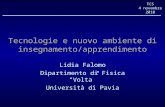 TCS 4 novembre 2010 Tecnologie e nuovo ambiente di insegnamento/apprendimento Lidia Falomo Dipartimento di Fisica Volta Università di Pavia.