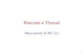 1 Processi e Thread Meccanismi di IPC (1). 2 Comunicazioni fra processi/thread Processi/thread eseguiti concorrentemente hanno bisogno di interagire per.
