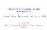 Rappresentazione della conoscenza (Knowledge Representation - KR) A cura di Ing. Tommaso Di Noia e Ing. Azzurra Ragone.