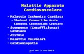 Stud. Med. IV anno 2005-06 Malattie Apparato Cardiovascolare Malattia Ischemica Cardiaca –Sindromi Coronariche Acute –Sindromi Coronariche Croniche Scompenso.