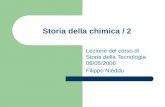Storia della chimica / 2 Lezione del corso di Storia della Tecnologia 08/05/2006 Filippo Nieddu.