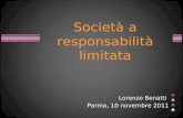 Società a responsabilità limitata Lorenzo Benatti Parma, 10 novembre 2011.