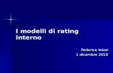 I modelli di rating interno Federica Ielasi 1 dicembre 2010.