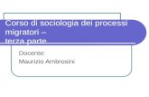 Corso di sociologia dei processi migratori – terza parte Docente: Maurizio Ambrosini.