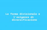 La forma divisionale e lesigenza di diversificazione.